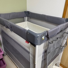 ココネルエアーAB ベビーベッド グレーベア 美品の画像