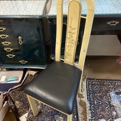 　レトロ　深緑色ドレッサー猫脚& 引き出し棚　　椅子付き　12／25の16時までに引き取り出来る方　大阪市西区南堀江3丁目付近の画像