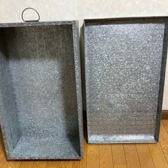 【昭和レトロ/長期保管品/お引取限定】■ブリキ製衣裳ケース■W450mm×D750mm×H215mm■の画像