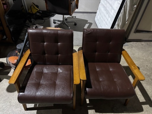 中古椅子6脚まとめて売り(引取限定) 役員用チェア EX-600シリーズ_背ローズウッド色タイプ 内田洋行 レザー