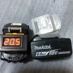 ⑦マキタ18v純正バッテリーBL1860B、中古美品、２個の画像