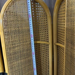 籐　ラタン　折り畳みパーテーション　衝立 4連の画像