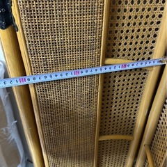 籐　ラタン　折り畳みパーテーション　衝立 4連の画像