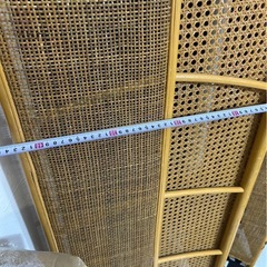 籐　ラタン　折り畳みパーテーション　衝立 4連の画像
