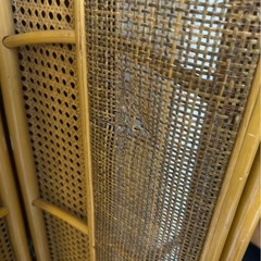 籐　ラタン　折り畳みパーテーション　衝立 4連の画像