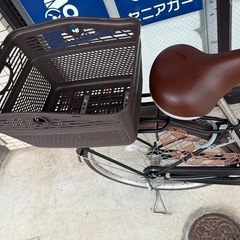 お買い物仕様ママチャリ！メイリツ meiritsu 自転車 ファミリーサイクル ママチャリ 27インチ ブラウン　の画像