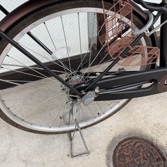 お買い物仕様ママチャリ！メイリツ meiritsu 自転車 ファミリーサイクル ママチャリ 27インチ ブラウン　の画像