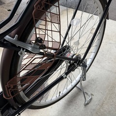 お買い物仕様ママチャリ！メイリツ meiritsu 自転車 ファミリーサイクル ママチャリ 27インチ ブラウン　の画像
