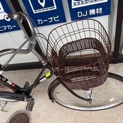 お買い物仕様ママチャリ！メイリツ meiritsu 自転車 ファミリーサイクル ママチャリ 27インチ ブラウン　の画像