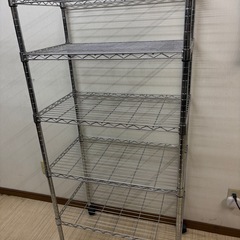 シルバーラック スチールラック メタルラック 棚 キッチンラック レンジ ⑨の画像