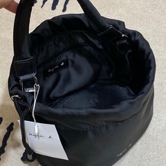 agnes b. ナイロン巾着バケットバッグ 2WAYハンドバッグ レディース の画像