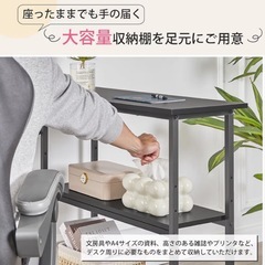 パソコンデスク 新品 L字デスク  幅110×奥行80×高さ75cm 棚付 黒の画像