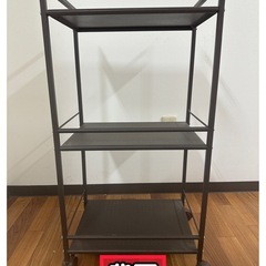 【引き取り期限は12月31日まで】キャスター付き3段ワゴン パンチングメタル ブラウンの画像