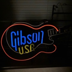 ギブソン ネオンサイン オブジェ ギターの画像