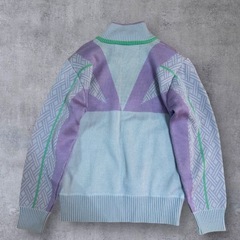 90s ASICS ビンテージ ハーフジップ ニットスウェット M アシックスの画像