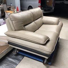 2人掛けワイドソファ (ロゾKD BE) ベージュの画像