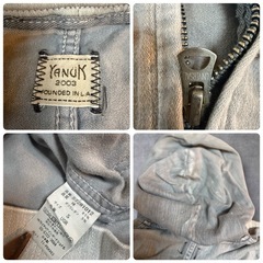 【美品】ヤヌーク ジップパーカー デニム ダメージ加工 グレイ S 男女兼用の画像