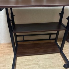 昇降式 サイドテーブル  木目調 の画像