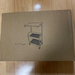 【新品未使用】キッチンワゴン キャスター付き 3段 幅30cm 収納ワゴン 天板付き スリム スチール製 組立簡単 の画像
