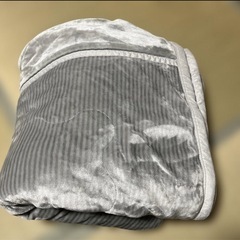 ニトリ 2枚合わせ 毛布 ダブル Nウォーム モイスト グレーの画像