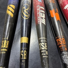 
全日本軟式野球公認J.S.B.製カーボンバット7本セットの画像