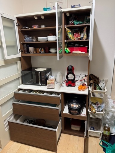 食器棚中古 (オレンジ) 竹橋の収納家具《食器棚、キッチン収納》の中古