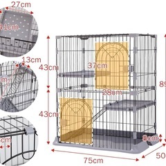 猫　ケージ　3段
の画像
