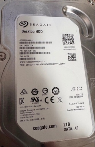HDD２TB???一点物、早い者勝ちですよ???