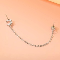 【未使用品】ピアス 月 三日月 パール ストーンの画像