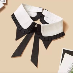 【美品】白 黒 丸襟 つけ襟 付け襟の画像