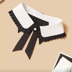 【美品】白 黒 丸襟 つけ襟 付け襟の画像