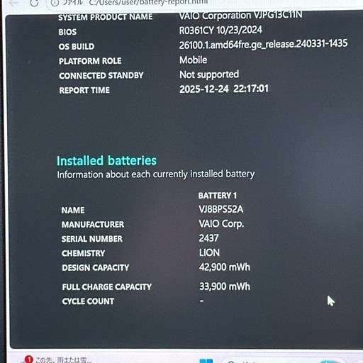 ? 第10世代i5／16GB 軽量ノートパソコン VAIO Pro PG 674