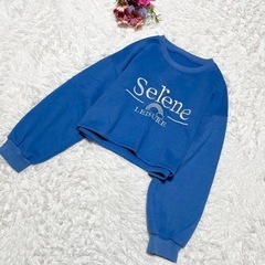 美品　FRIFUL トレンドブルーロゴ入り裏起毛クロップドトレーナー　XLの画像