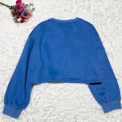 美品　FRIFUL トレンドブルーロゴ入り裏起毛クロップドトレーナー　XLの画像