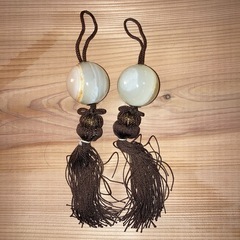 🍵 風鎮 最高級 縞瑪瑙石 オニキス 翡翠 2組セット の画像