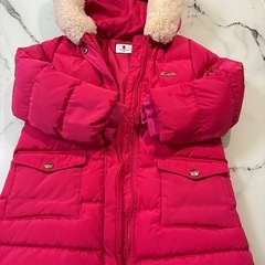 女の子130 ピンク　ダウンコート　韓国キッズ人気ブランドの画像