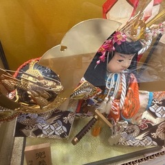 市松人形，兜差人形2点セットの画像