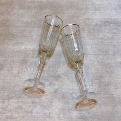 【美品】ゴールド縁 シャンパングラス 2脚セットの画像