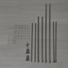 キッチン用 突っ張り式 伸縮ラック（ステンレス）幅・高さ調整可の画像