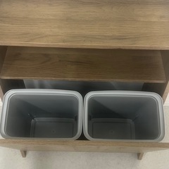 R2 アイリスオーヤマ ウッドペールストッカー WPS-630 北欧風 ゴミ箱収納ラック 分別ゴミ箱対応 ナチュラルウッド調 キッチン収納の画像