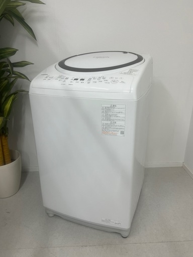 R11 東芝 全自動洗濯乾燥機 2022年製 ZABOON /8.0/4.5kg 温か抗菌メガシャワー洗浄 自動お掃除モード AW-8VM2