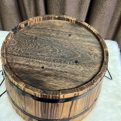 木製 プランターカバー 樽の画像