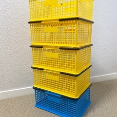 プラスチックかご5個の画像