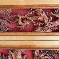 【中古】欄間　松竹梅　2枚【現状引き渡し】の画像