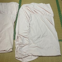 フリル付きシングルベッドシーツ　　2枚セット可愛いピンクの画像