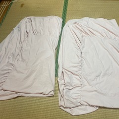 フリル付きシングルベッドシーツ　　2枚セット可愛いピンクの画像