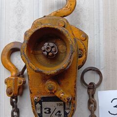 （3）チェーンブロックーNICH製、ガチャガチャ、3/4トン、中古、作動品の画像