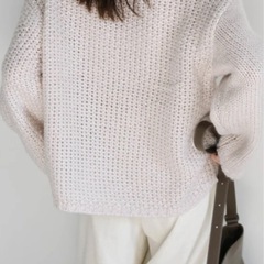 パッチワークデザインシャギーニット【select MOCA】の画像