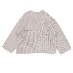 パッチワークデザインシャギーニット【select MOCA】の画像