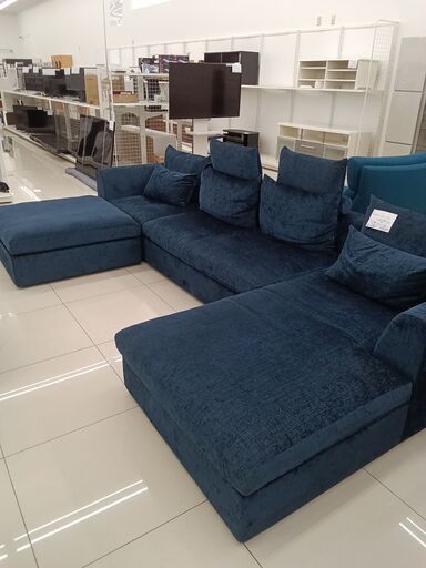 ★リユースのサカイ日立店★HJ8776  ソファ ダークブルー H101×D181×W338クリーニング済み